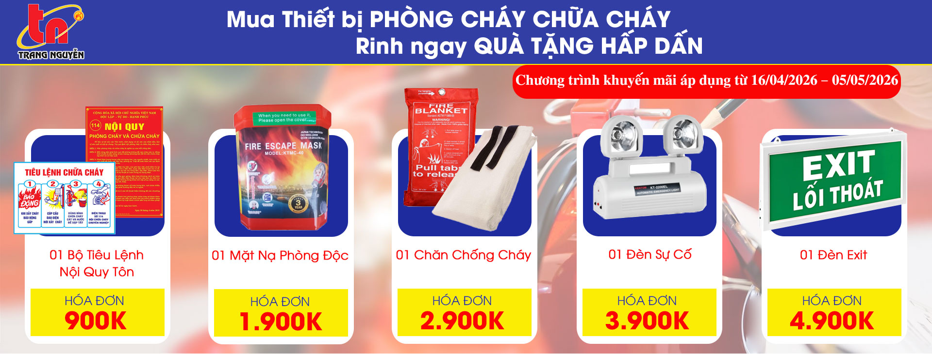 Mừng Đại lễ 30-4 khuyến mãi thiết bị PCCC