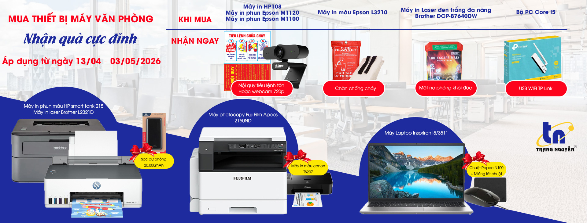 Mừng Đại lễ 30-4 khuyến mãi thiết bị máy văn phòng